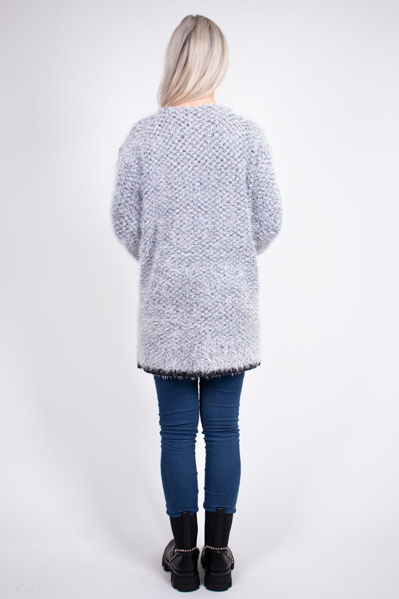 Stickad cardigan, Svart