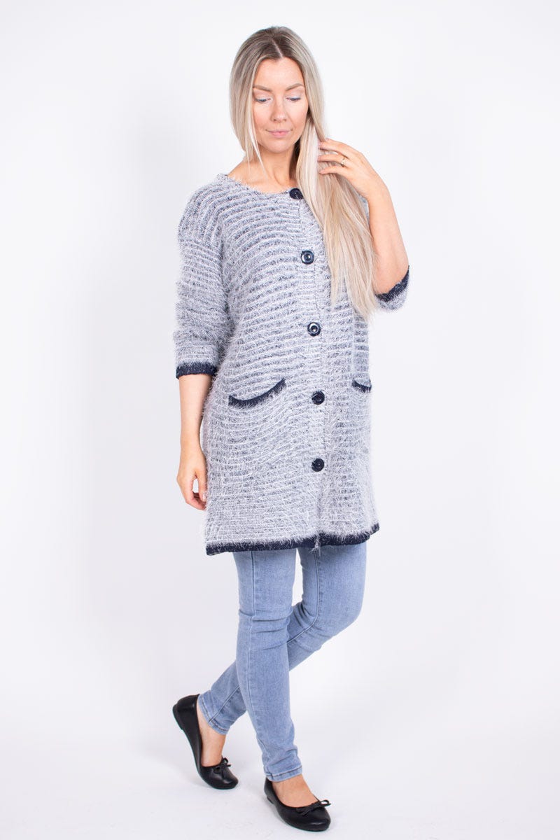 Stickad cardigan, Navy