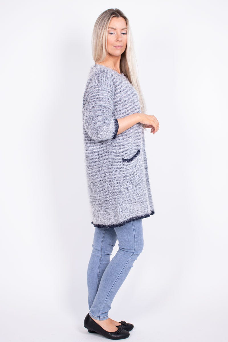 Stickad cardigan, Navy