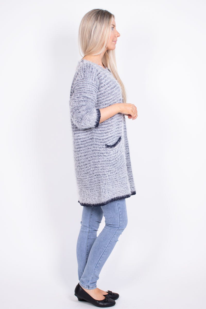 Stickad cardigan, Navy