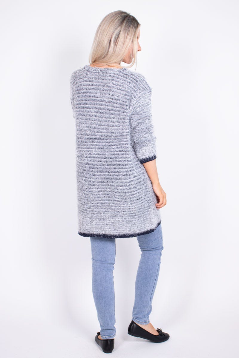 Stickad cardigan, Navy