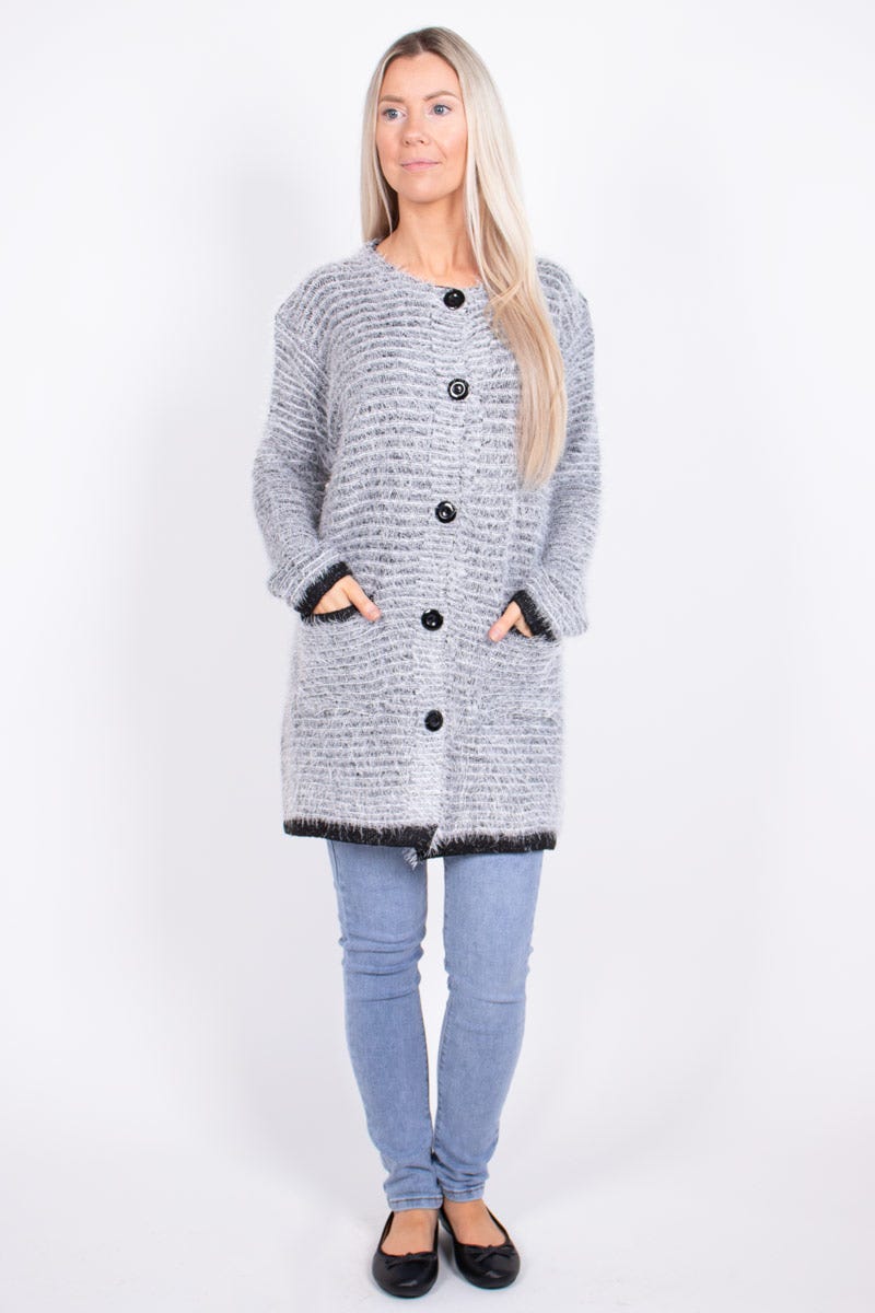 Stickad cardigan, Svart