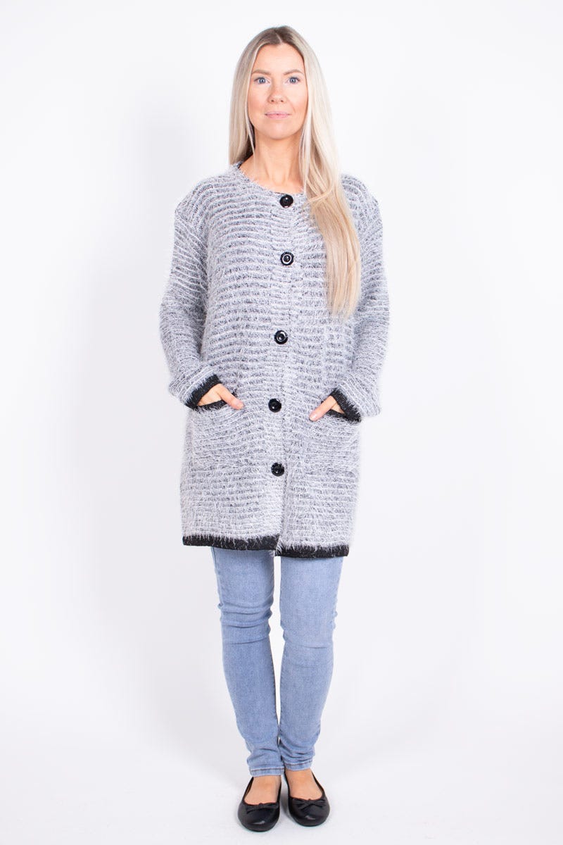 Stickad cardigan, Svart