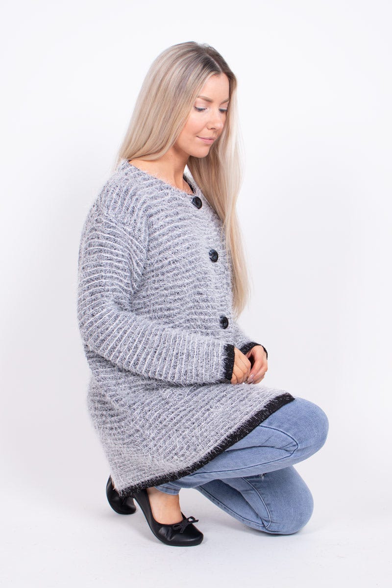 Stickad cardigan, Svart