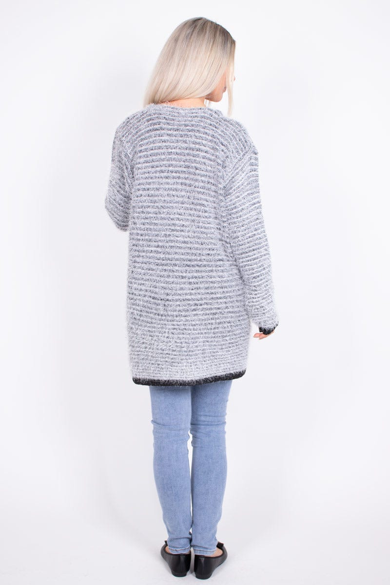 Stickad cardigan, Svart