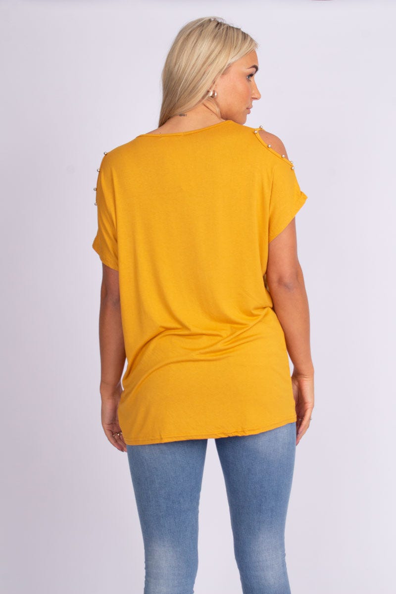 T-shirt m. simili motiv Mustard