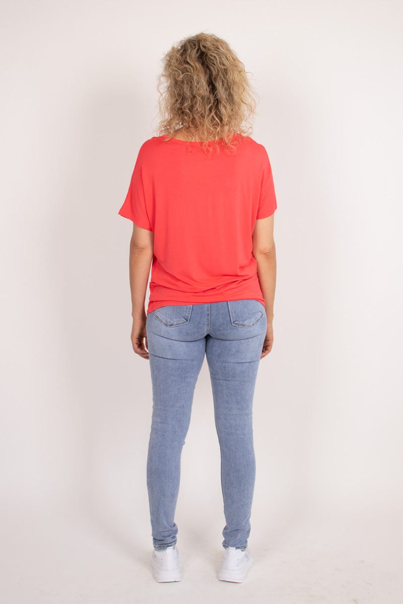 T-shirt med ugle motiv Coral