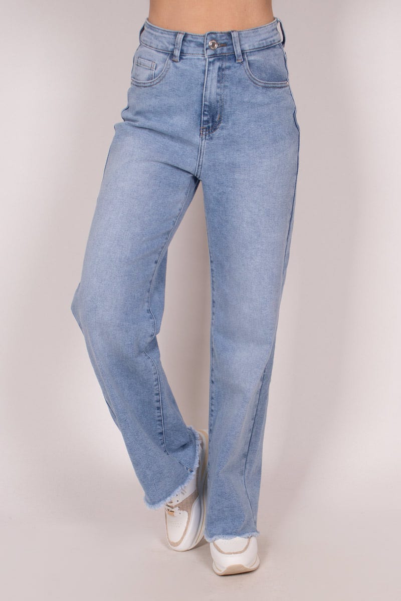 Jeans m. breda raka ben, Ljus denim