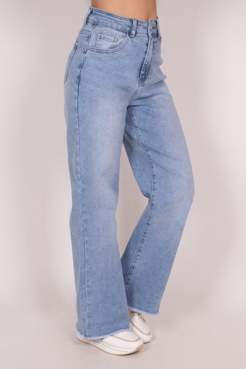 Jeans m. breda raka ben, Ljus denim