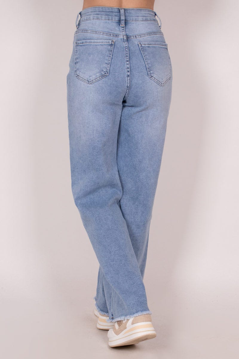 Jeans m. breda raka ben, Ljus denim