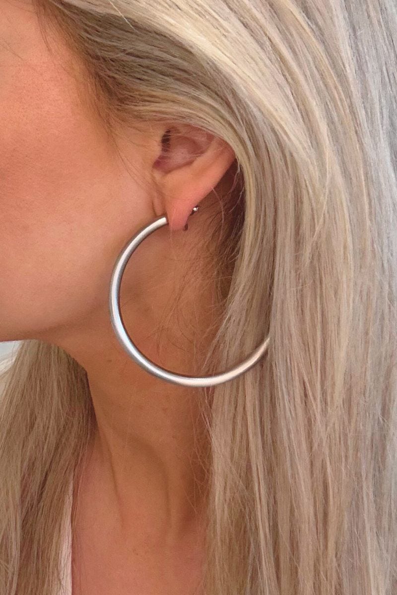 Chunky hoops mat Sølv