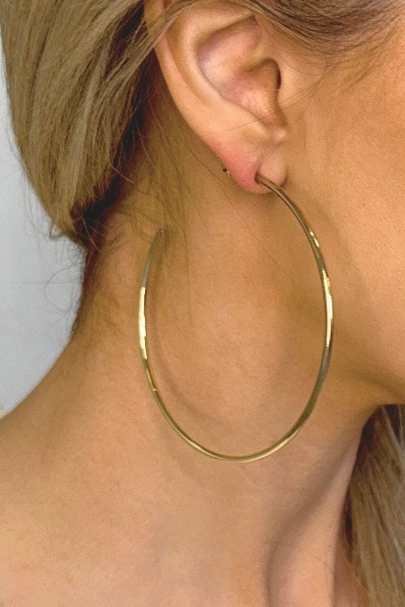 C-formade hoops Ø 7,5 cm, Guld