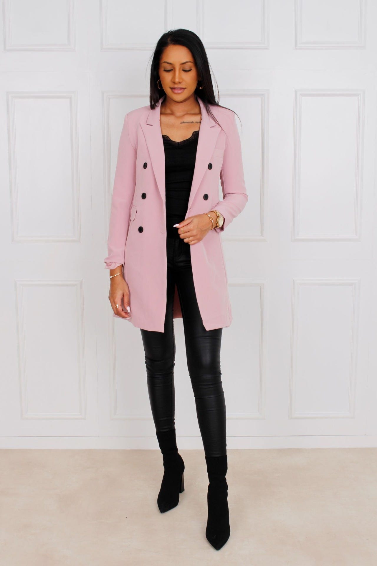 Clara lång blazer, Rosa