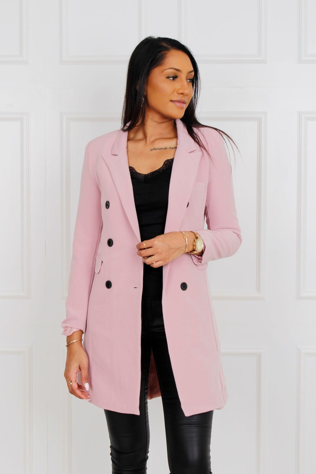 Clara lång blazer, Rosa