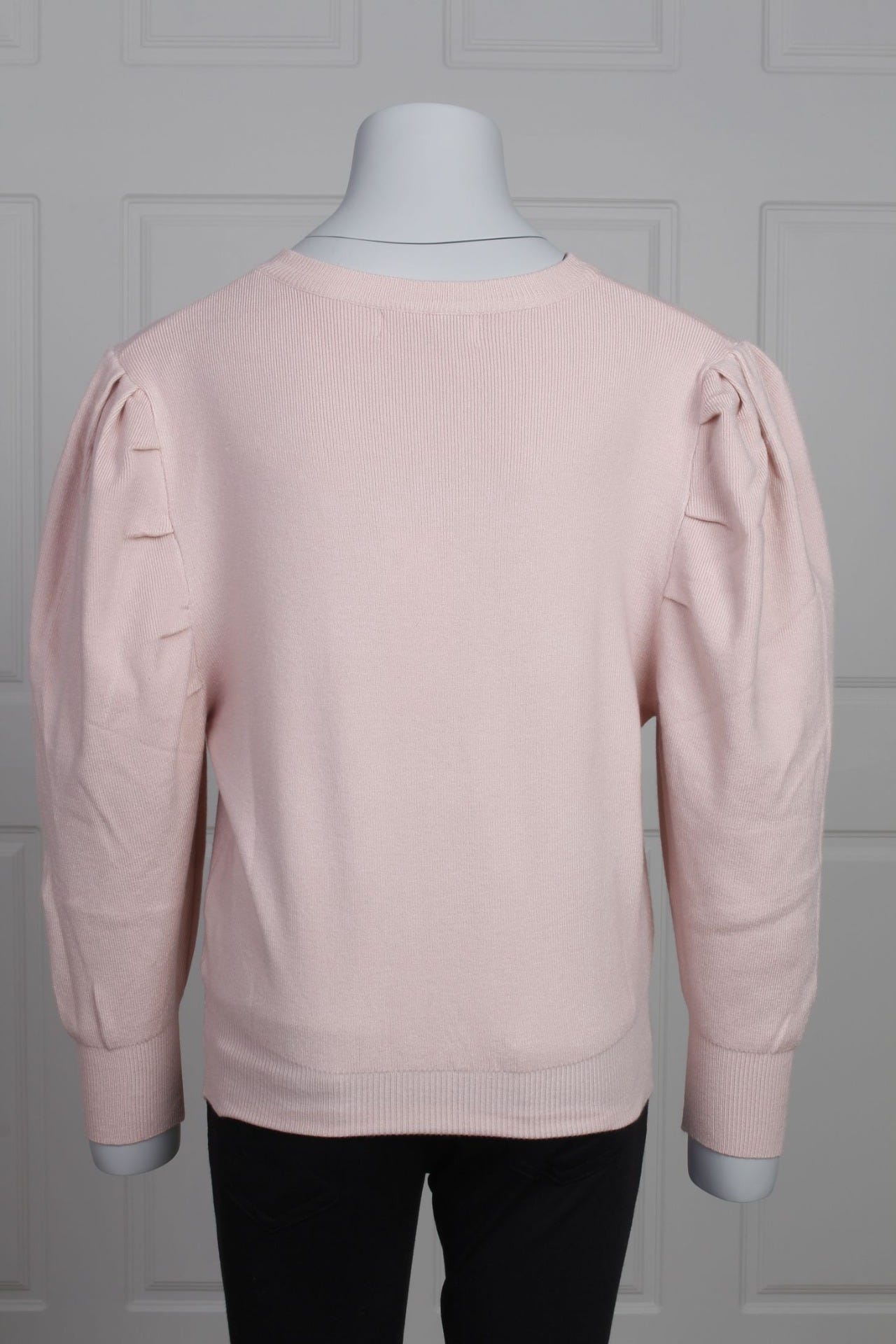 Strik bluse med sløjfer, rose