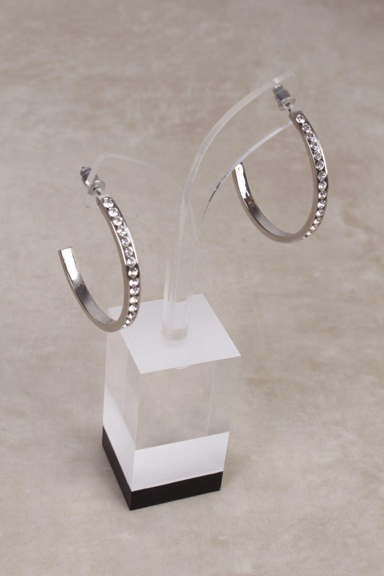 Abby - Hoops m. strass, Silver