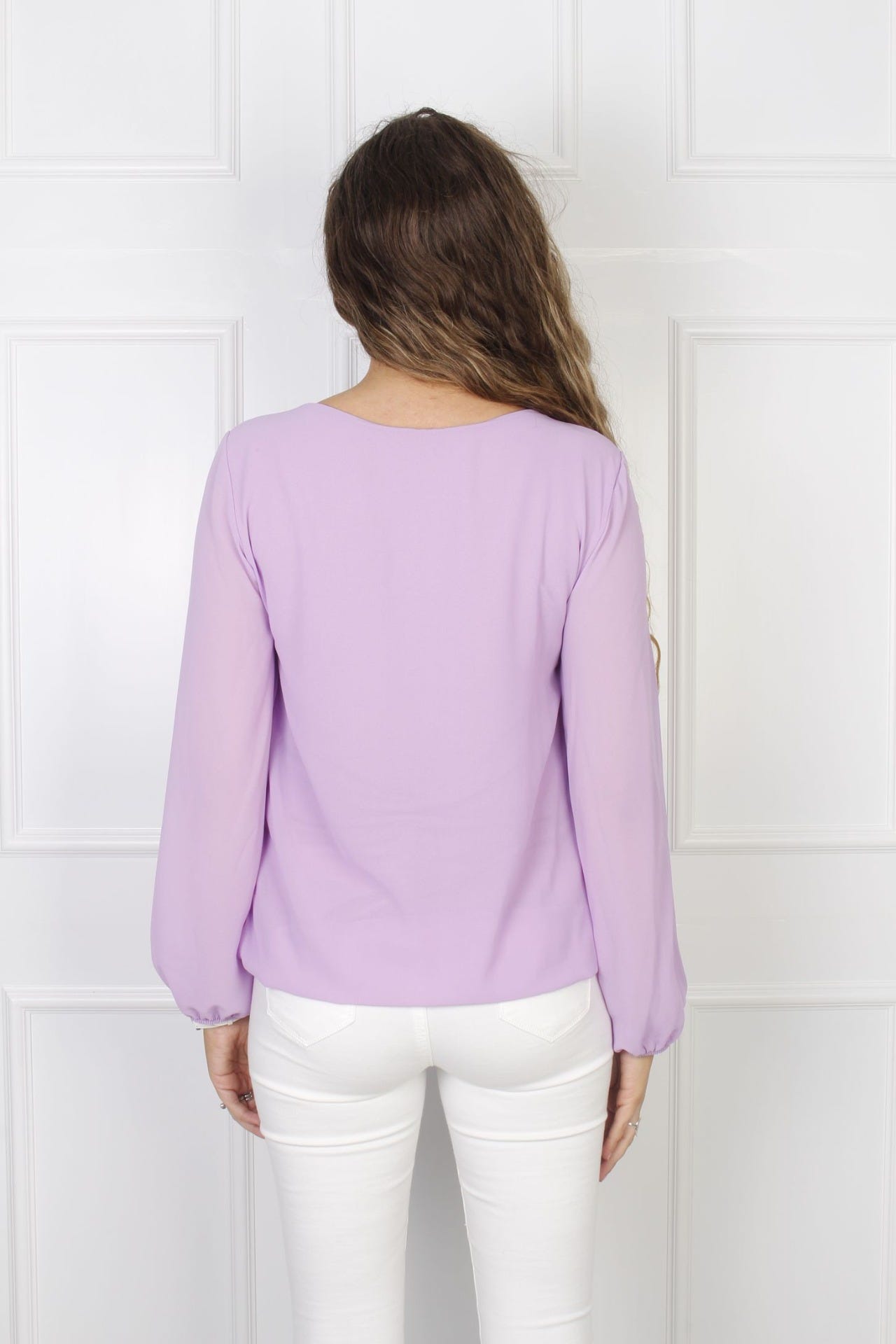 Bluse med dobbelt fold, Lilla