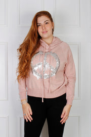 Dana hoodie m. peace, rosa