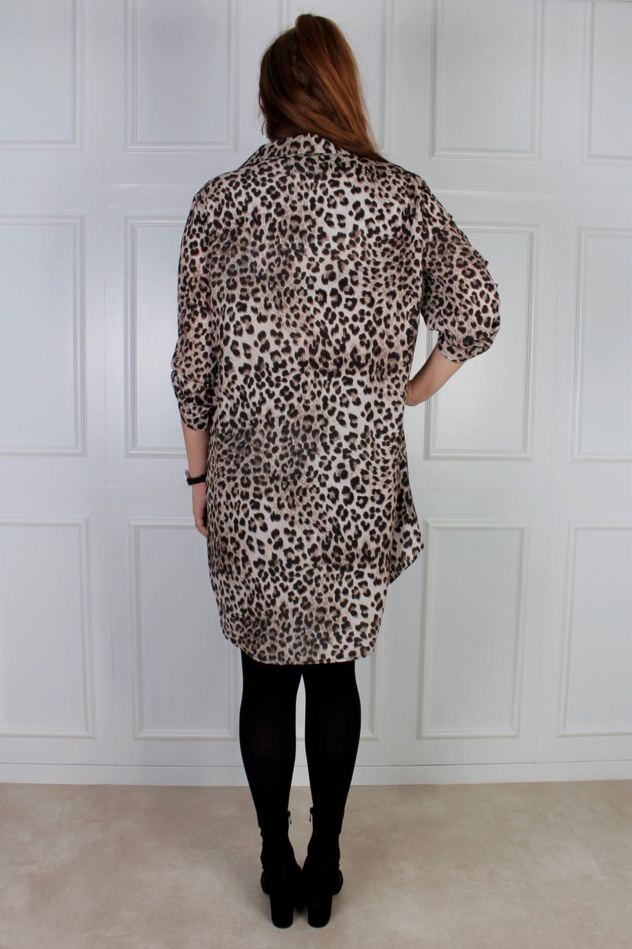 Oversized tunika m. krage, Leopard