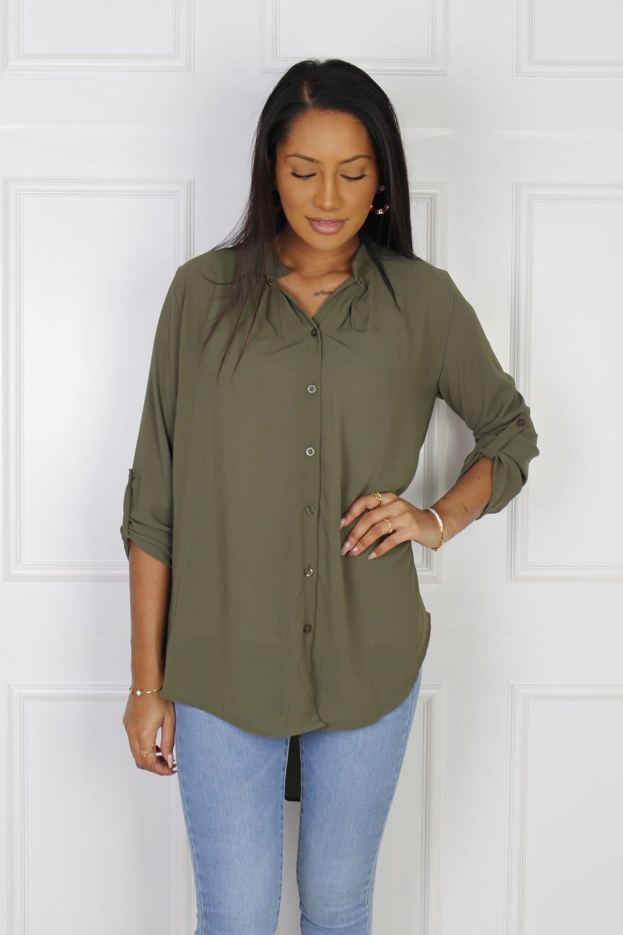 Oversize skjorta, Khaki